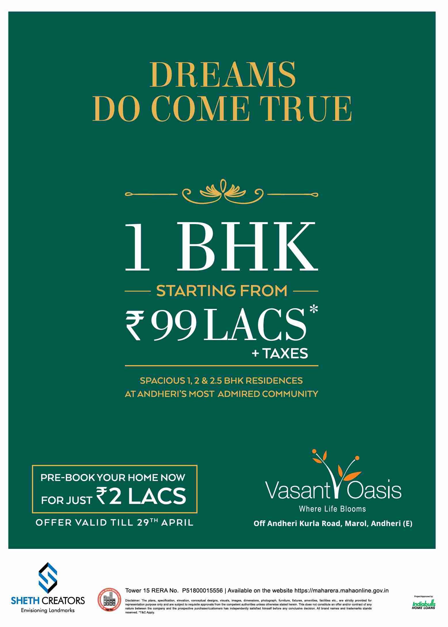 Pre-book your home now for just Rs. 2 Lacs at Sheth Vasant Oasis in Mumbai Update